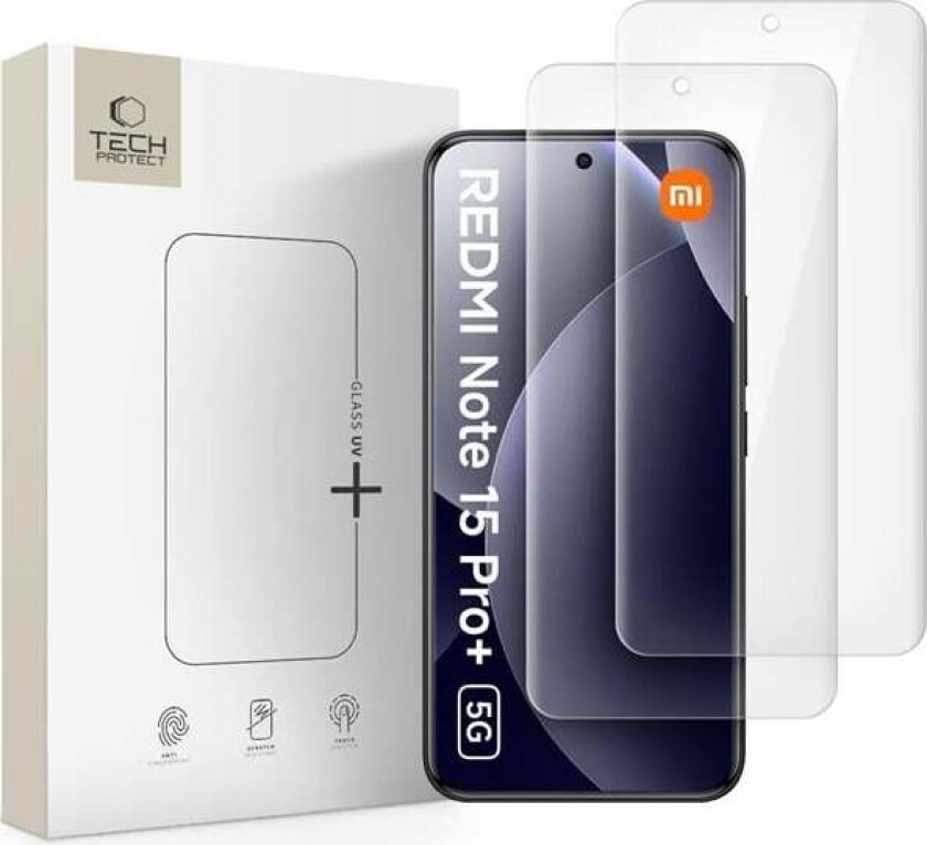 Glass UV+ 2-Pack Tempered Glass for Xiaomi Redmi Note 15 Pro+ 5G