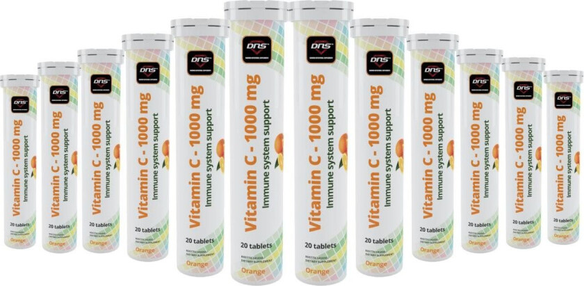 12-pack Vitamin-C 1000 mg - Orange - 12 x 20 Brustabletter