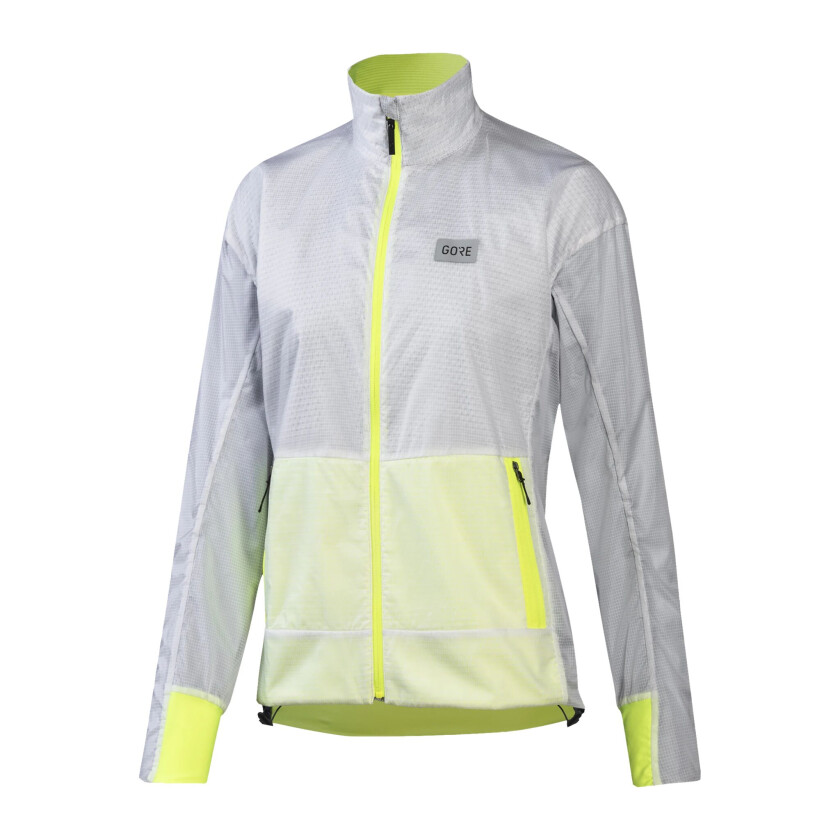 Drive Jacke Damen, løpejakke dame White/Neon yellow