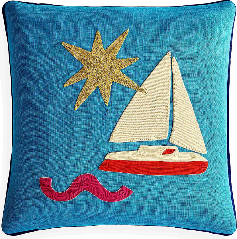 Uk Kit Playa Corded Pillow Sailboat - Blue - ONE SIZE