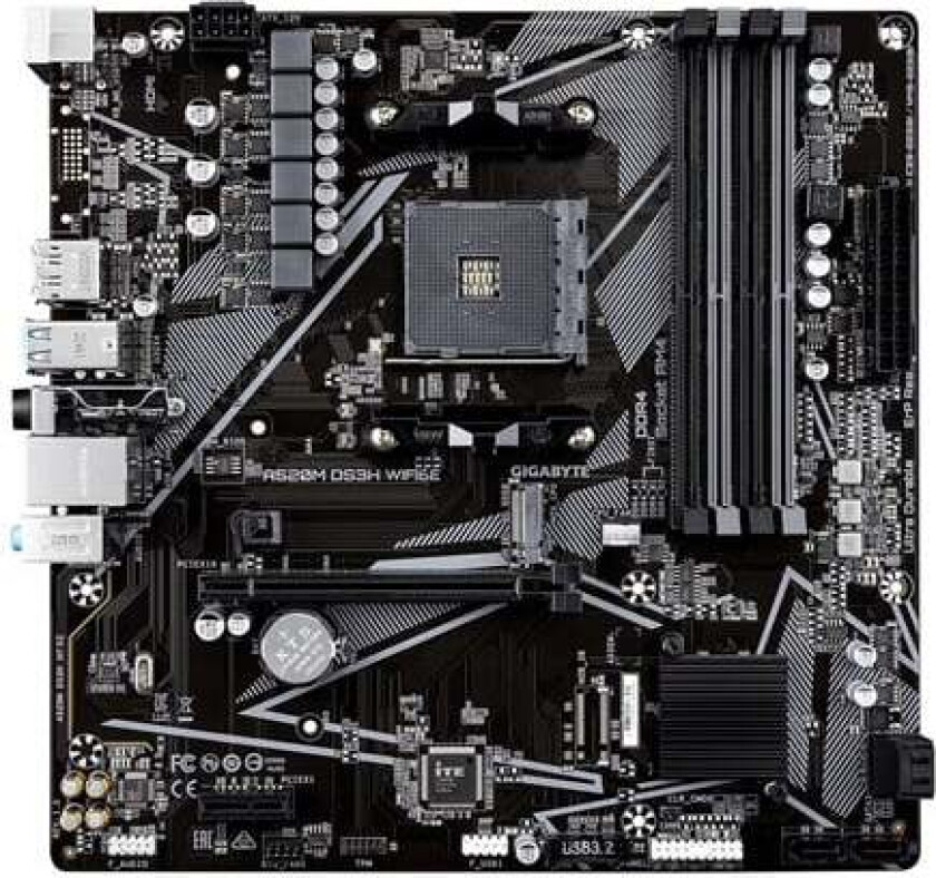 A520M DS3H WIFI6E Hovedkort - AMD A520 - AMD AM4 socket - DDR4 RAM - Micro-ATX