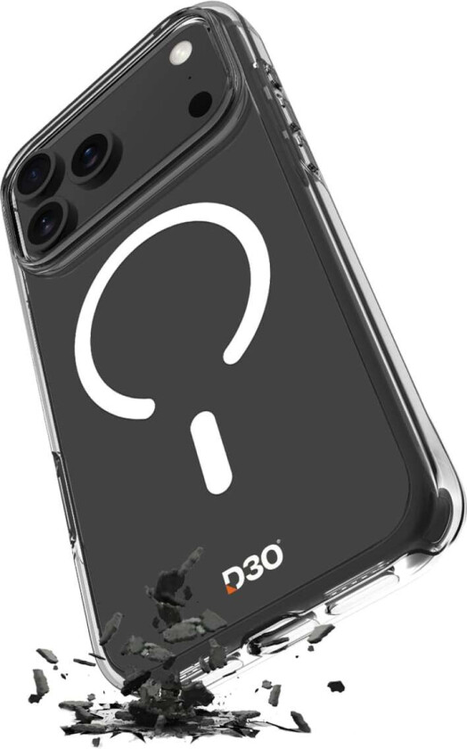 Impact Clear D3O TPU+PC-etui kompatibelt med MagSafe for iPhone 17 Pro - gjennomsiktig