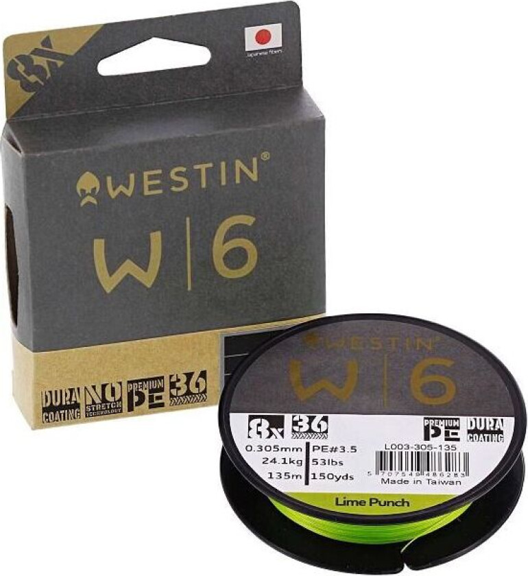 Bilde av W6 8 Braid Lime Punch 0.148mm 135m 6.8kg