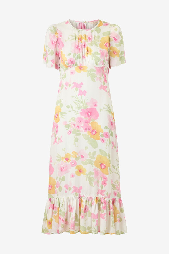 Kjole Satin Midi - Hvit