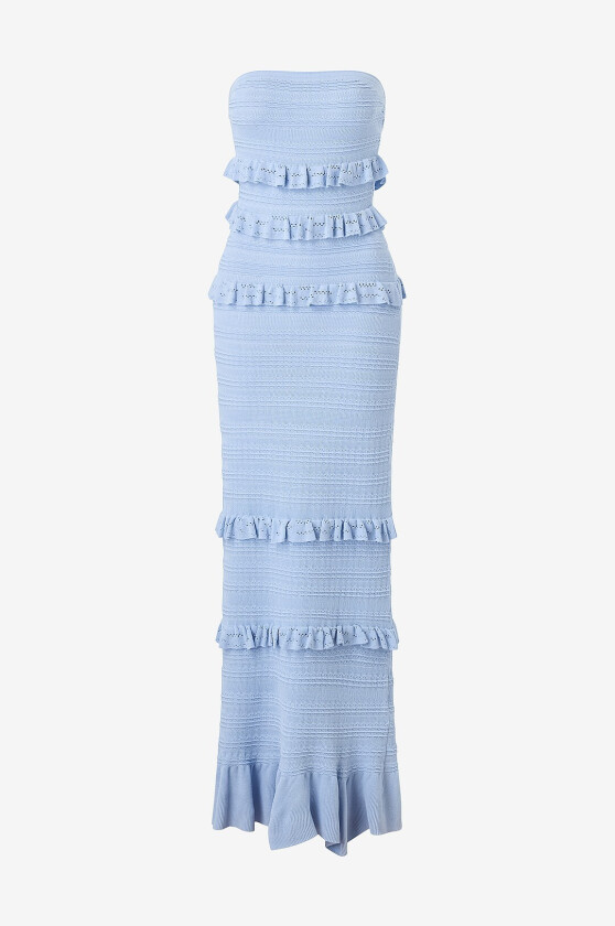 Maxikjole Knitted - Blå