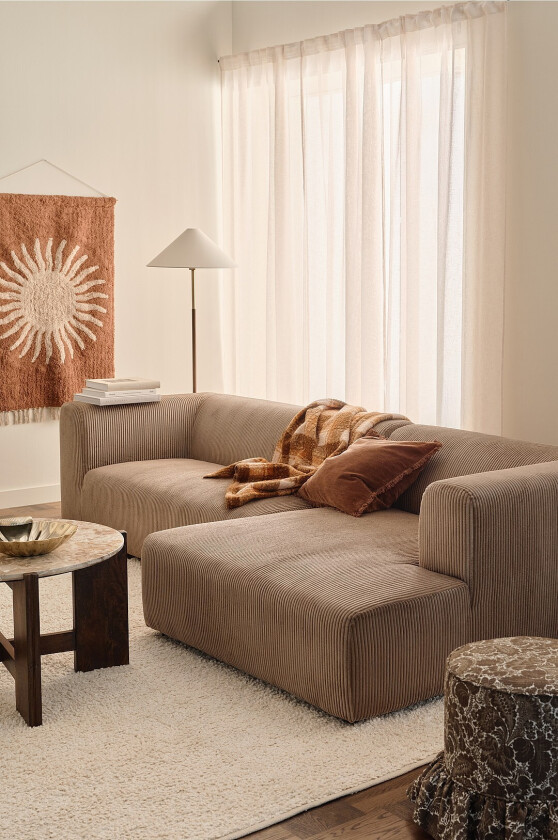 Sofa Servetta 4-seter med sjeselong - Brun
