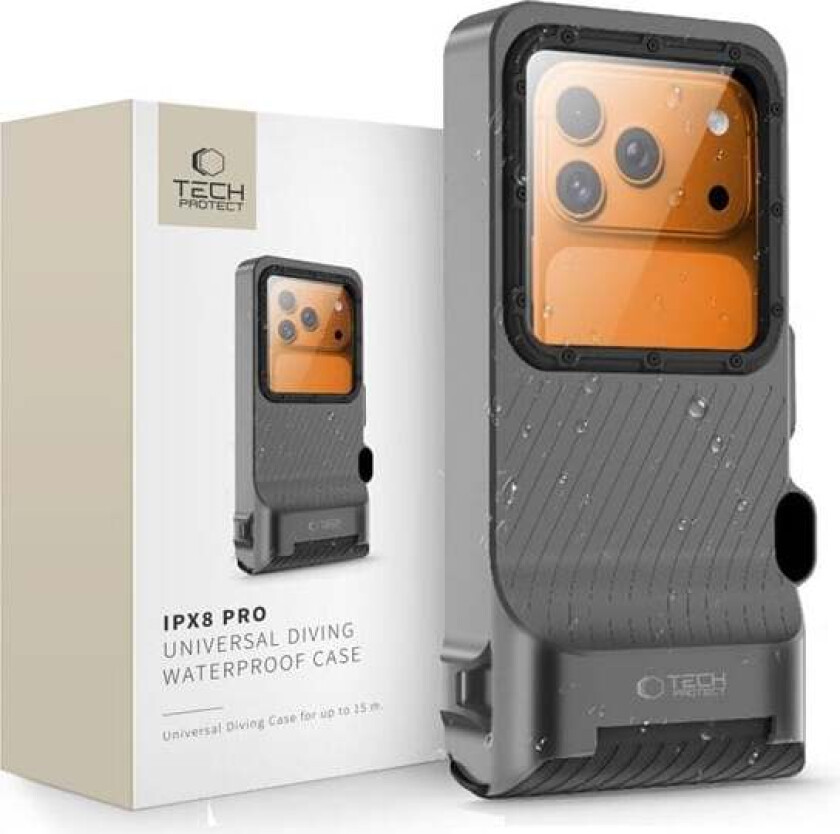 IPX8 Pro Waterproof Phone Case - Grey/Black