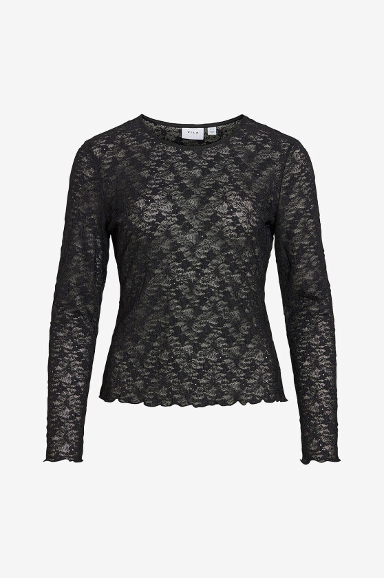 Topp Vifay O-Neck L/S Top - - Svart