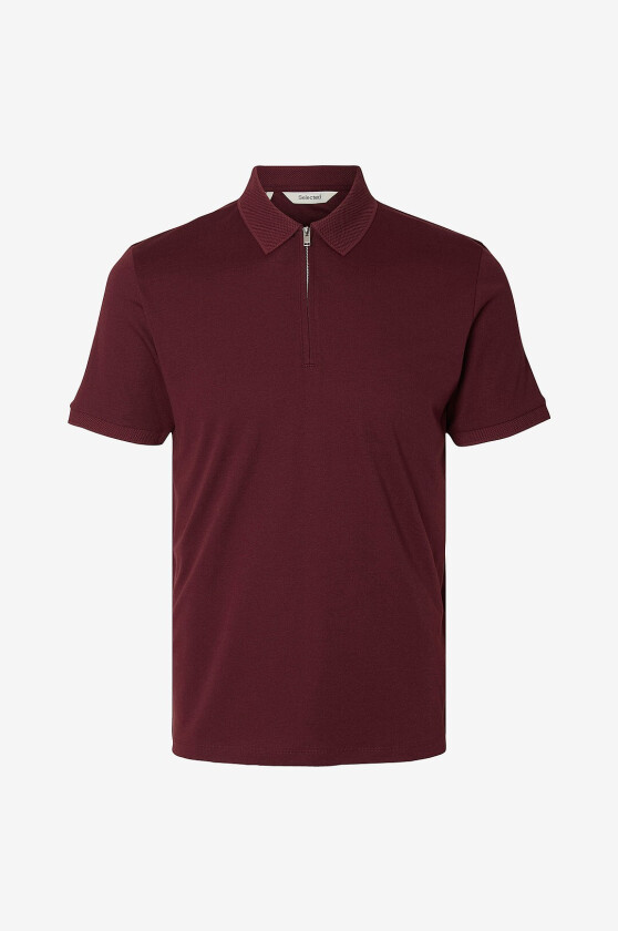 Pologenser slhFave Zip SS Polo - Rød