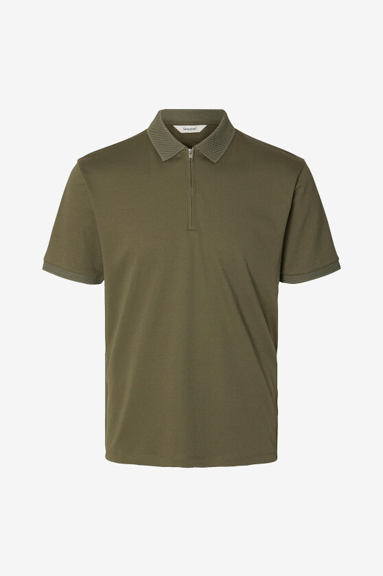 Pologenser slhFave Zip SS Polo - Grønn