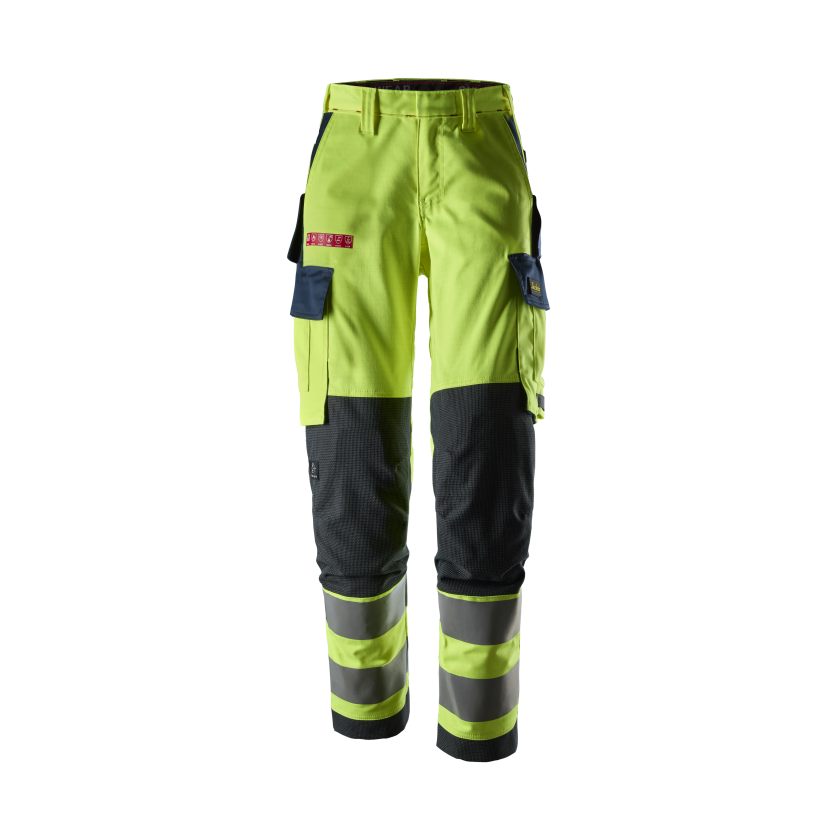 ProtecWork 6367 Arbeidsbukse varsel, gul/marineblå, dame, klasse 2, flammebeskyttelse 88