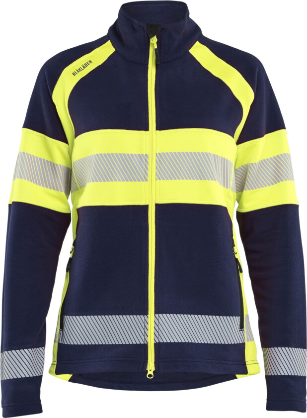 4718-1010 Fleecejakke varsel klasse 1, microfleece, dame Marineblå/gul
