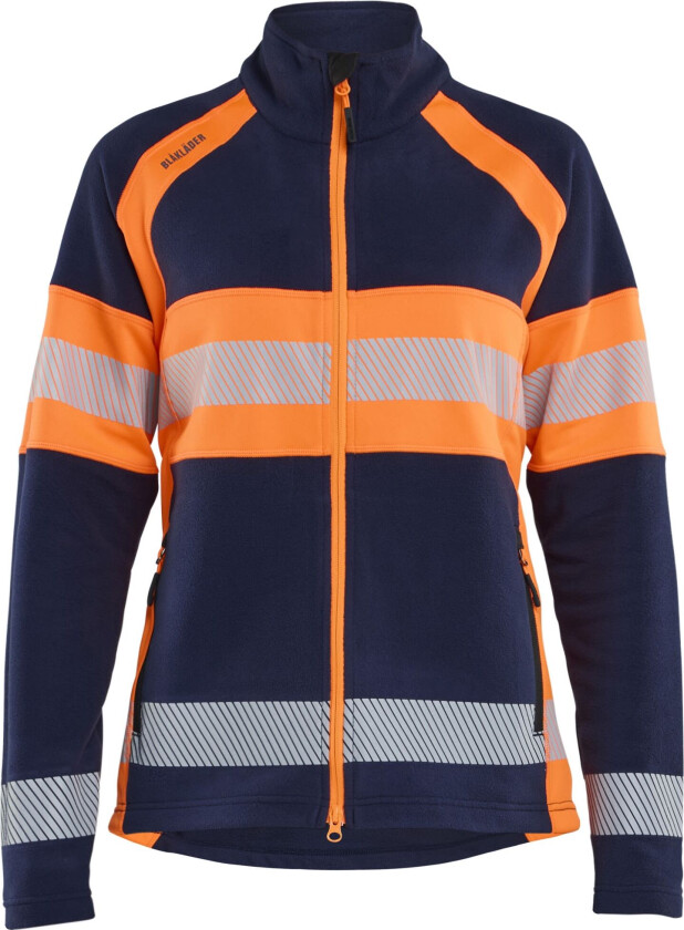 4718-1010 Fleecejakke varsel klasse 1, mikrofleece, dame Marineblå/oransje