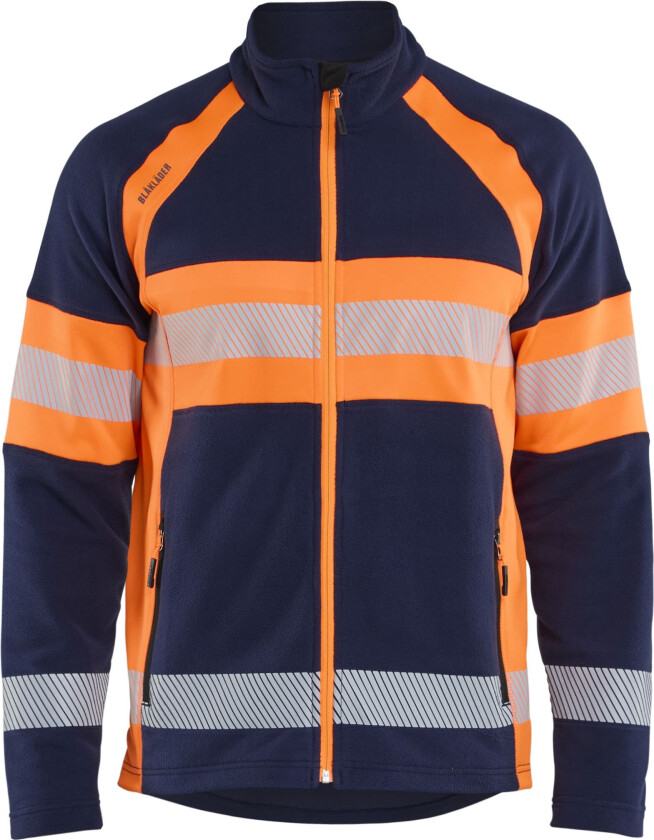 4713 Fleecejakke varsel klasse 1, mikrofleece Marineblå/oransje