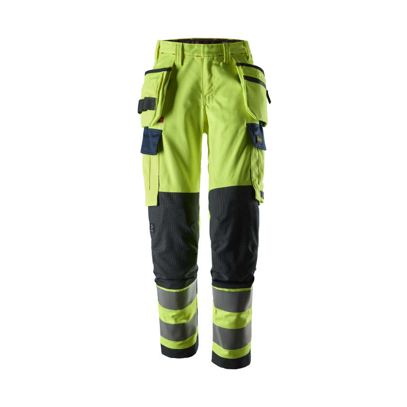 ProtecWork 6768 Varselbukse synlighet, gul/marineblå, dame, klasse 2, flammebeskyttelse 36
