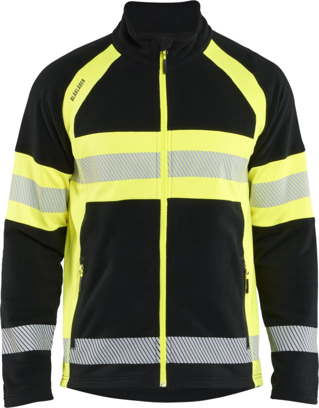 4713 Fleecejakke varsel klasse 1, microfleece Svart/gul