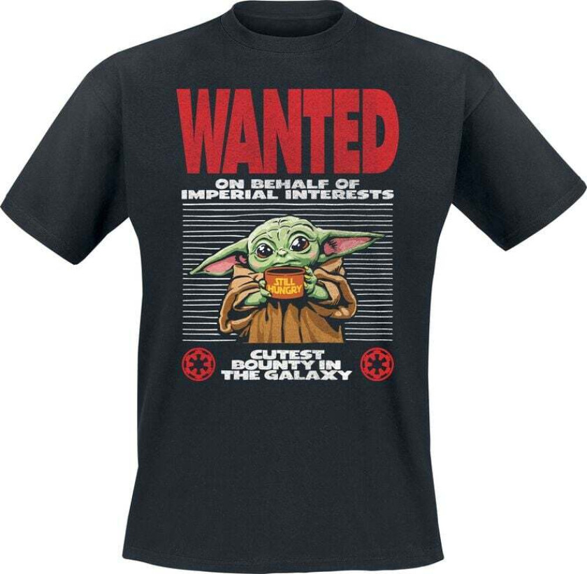 Disney T-skjorte - The Mandalorian - Wanted - Grogu - M til 5XL - Herrer - svart