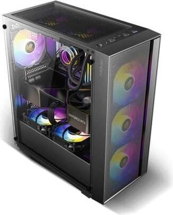 AX65 ARGB - mid tower - ATX - Kabinett - Tower - Svart