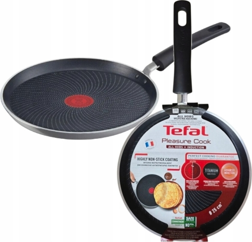 Pleasure Cook 25 cm non-stick titanium stekepanne C2733833 – induksjonskompatibel, Thermo-Signal, ovn- og oppvaskmaskinsikker