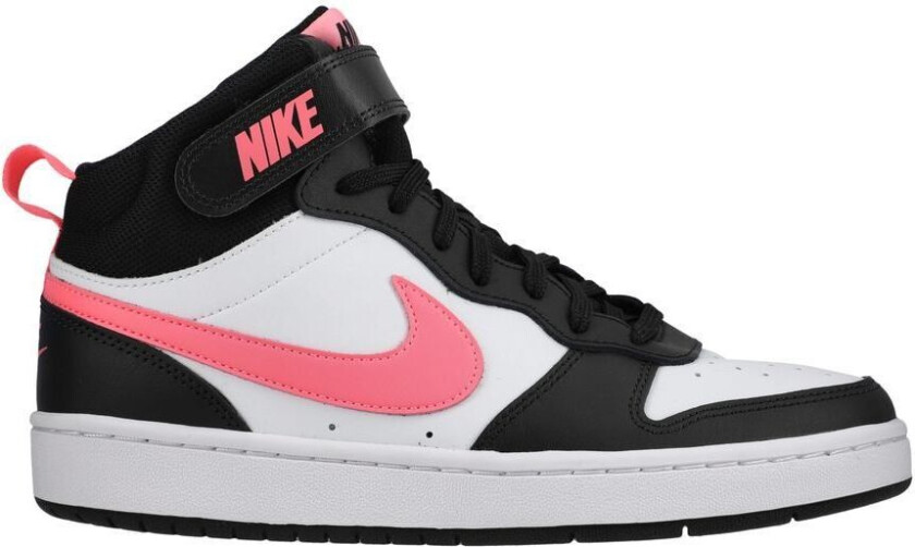 Sneaker Court Borough Mid 2 - Svart/rosa/hvit Barn, størrelse 38½