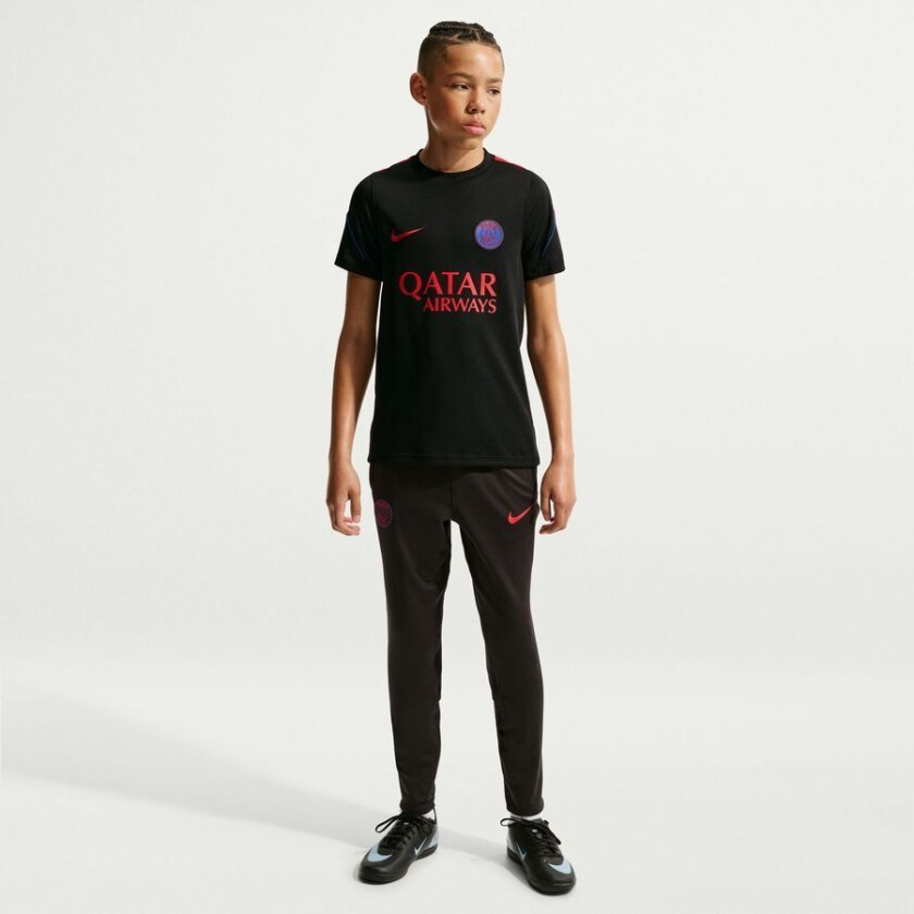 Paris Saint Germain Trenings T-Skjorte Dri-FIT Strike - Svart/Hyper Royal/Rød Barn - Nike, størrelse S: 128-137 cm