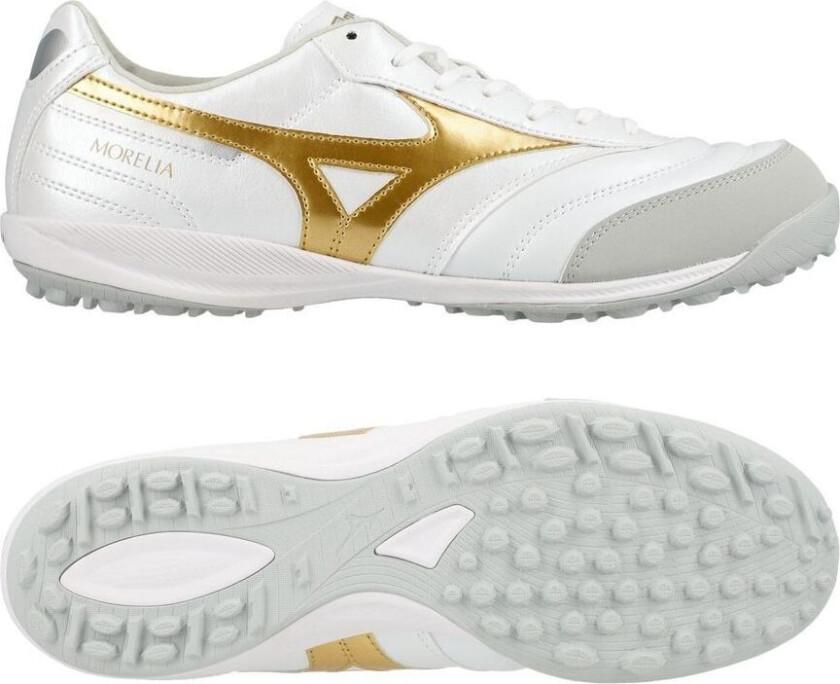 Morelia Sala Pro TF Bright Gold - Hvit/Gull/Sølv - Turf (TF), størrelse 41