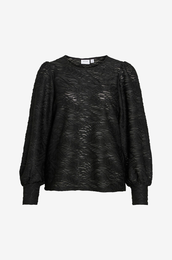 Topp Vifina L/S O-Neck Top - - Svart