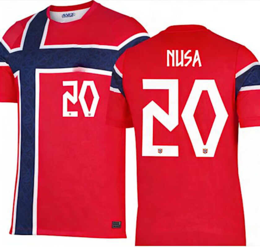 2026 FIFA World Cup Norge Herrelandslag Hjemmedrakt Voksen (Nr. 10 Ødegaard Trykt) (Kun T-skjorte)