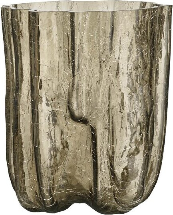 Crackle vase 27 cm taupe