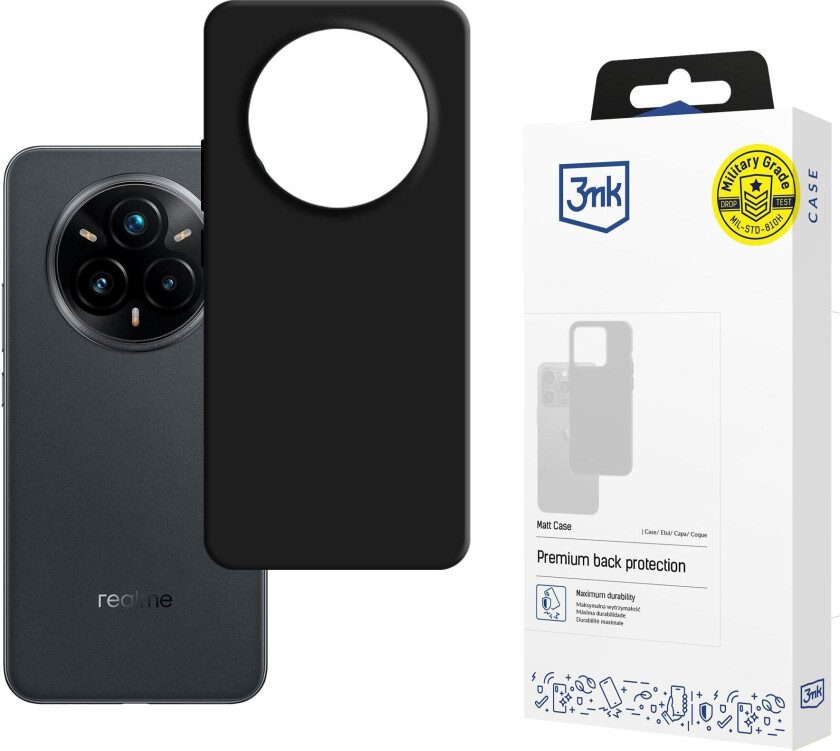 3mk matt deksel til Realme 14 Pro+ – svart