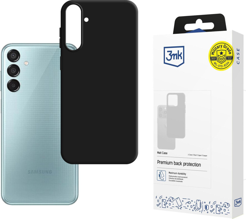 3mk matt deksel til Samsung Galaxy M16 5G – svart