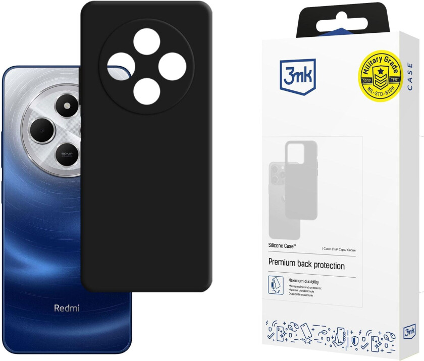 3mk silikonetui til Xiaomi Redmi 14C / Xiaomi Redmi A4 5G – svart