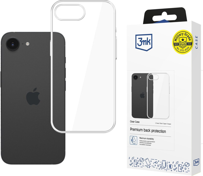 3mk gjennomsiktig deksel til Apple iPhone 16E – gjennomsiktig