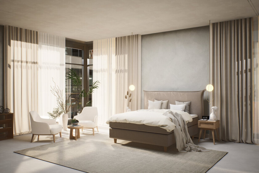 Premium 10 kontinentalseng med sengegavl 180x200 cm