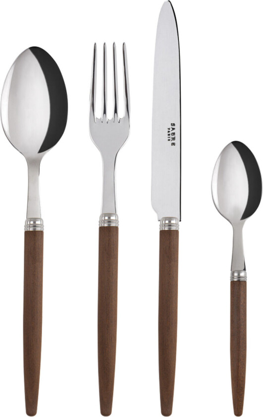 Jonc 24 Pieces Cutlery Set Dark Wood