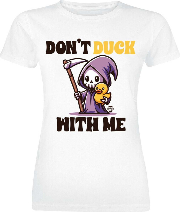 Fun T-skjorte - Don't Duck With Me - S til XXL - Damer - hvit