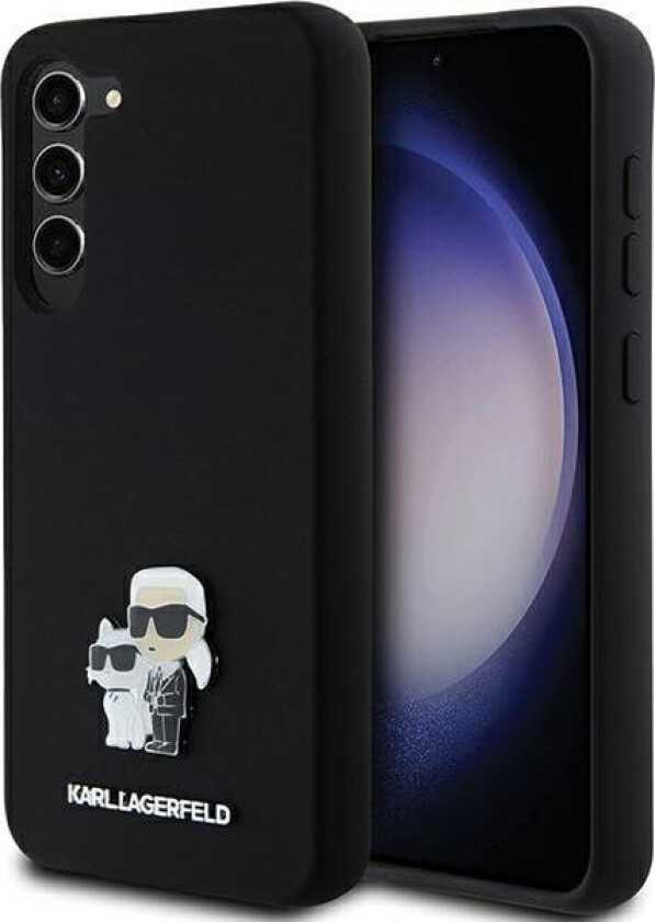 Silikon Karl&Choupette Metall Pin-etui for Samsung Galaxy S24+ - svart