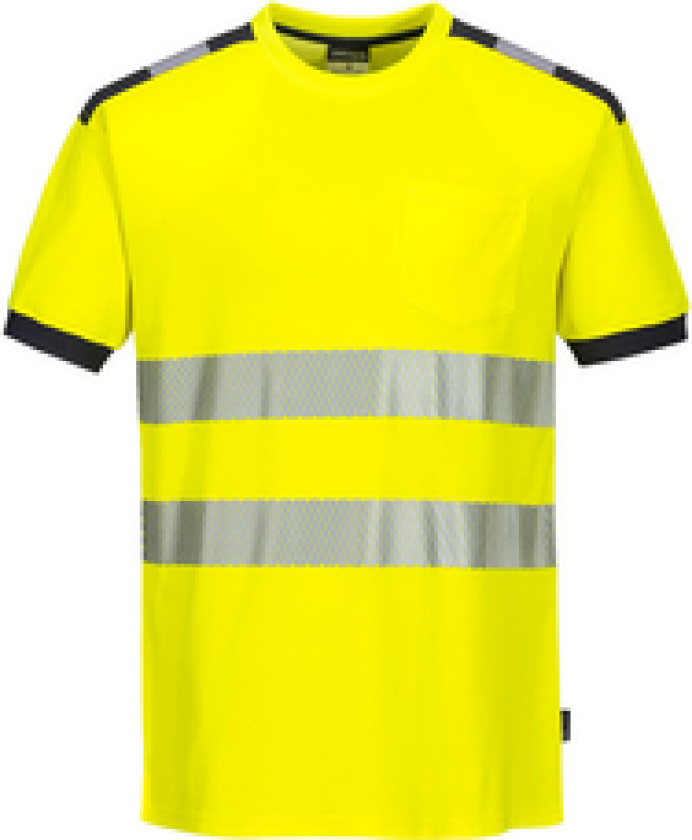 T-SKJORTE PW3 CL2 GRÅ/GUL-3XL