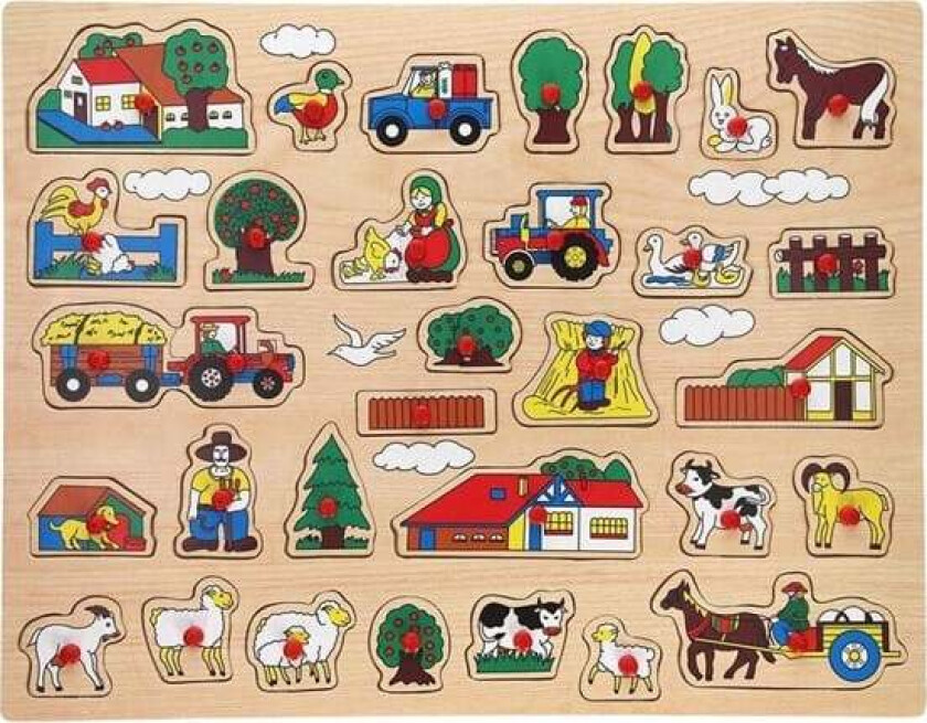 Wooden Knob Puzzle Farm Extra Large - 32 pcs. Tre