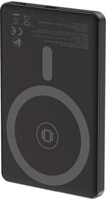 15 W Magnetic wireless powerbank with LCD Nødlader - Svart - 5000 mAh