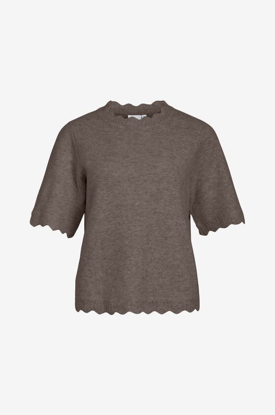 Genser Vinikolina O-Neck 2/4 Knit Top - No - Grå