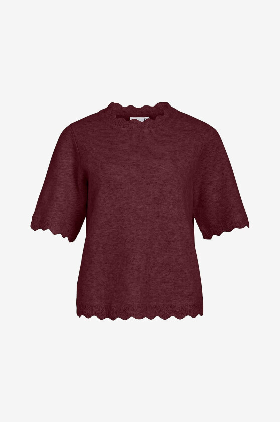 Genser Vinikolina O-Neck 2/4 Knit Top - No - Rød