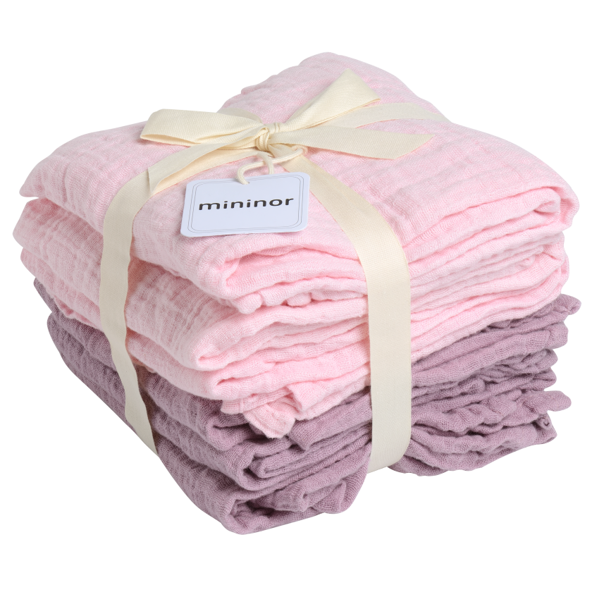 Bilde av Økologiske Tøybleier Rosa/Lilla - 6 stk.