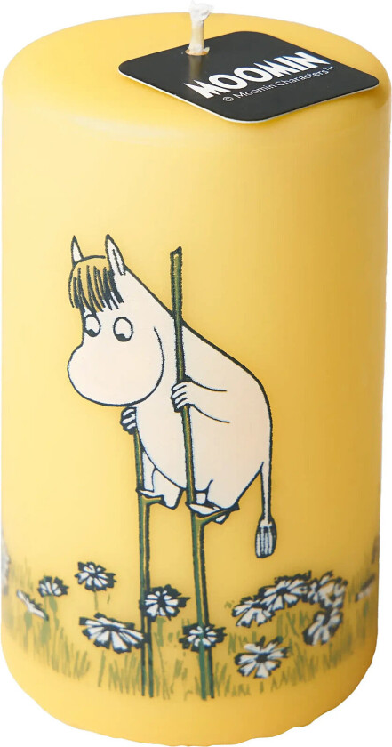 Moomin Pillar Candle Kävelyllä - Yellow - 7X12CM