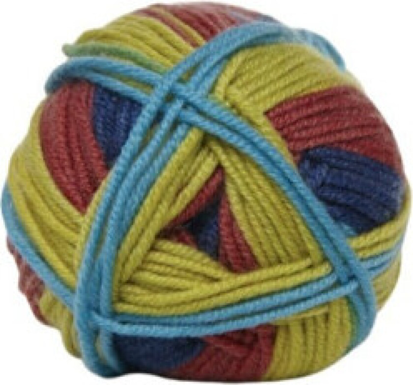 Extrafine Merino 120 Garn 4105 Oliven/Blå/Rød Trykk