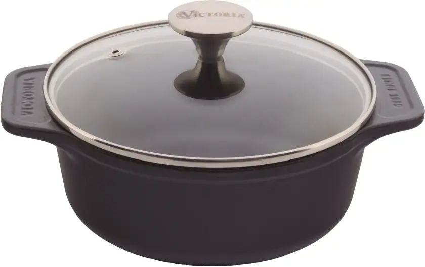 gryte støpejern glasslokk enameled 1,9 l