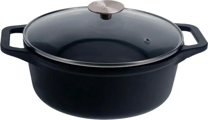gryte støpejern glasslokk enameled 3,8 l