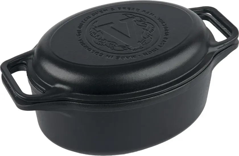 gryte og brødform støpejern enameled 2 deler