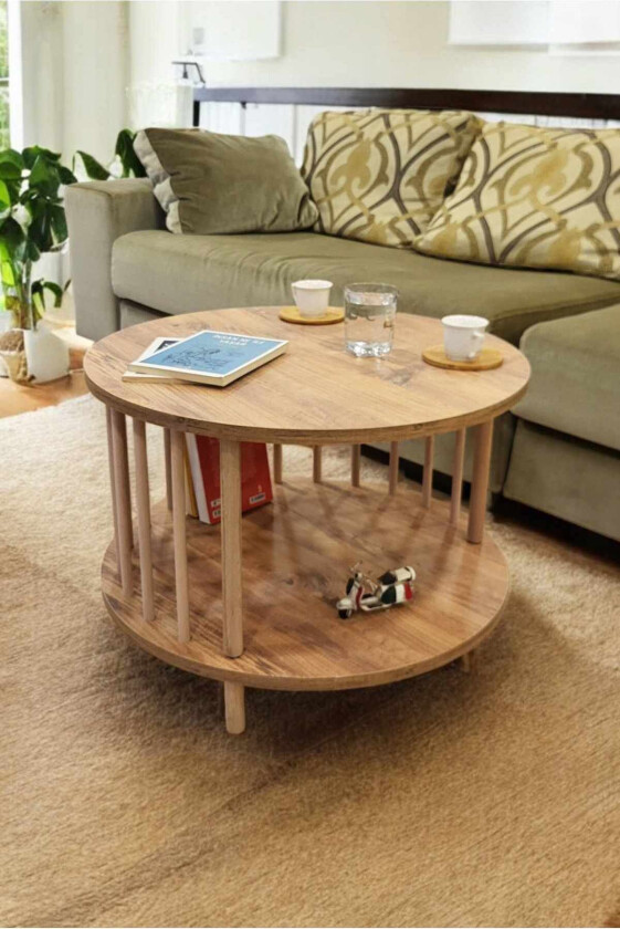 Sofabord Hanah Home Peka-0108 (Ø60 x H43 cm) Furu - Furu