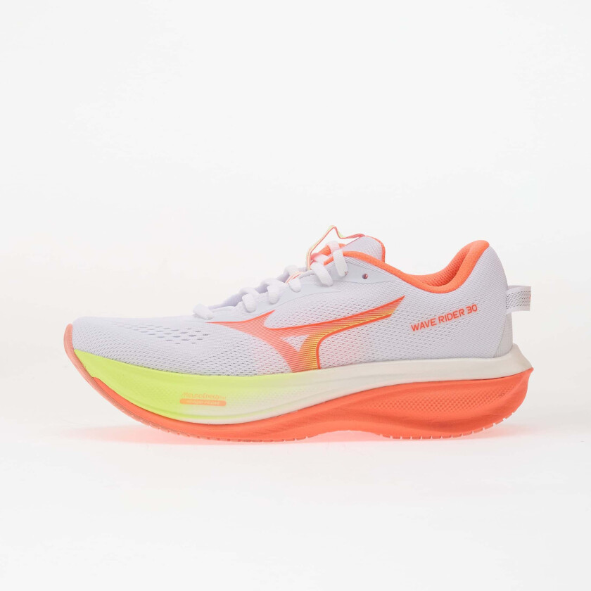Joggesko Mizuno WAVE RIDER 30 White/ Flamingo Coral/ Lime Pulp EUR 35